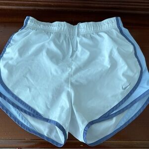 Nike White and Blue Athletic Shorts Lightweight Moisture-Wicking